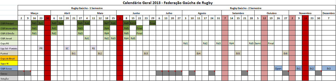 FGR Calendário 2013 - Geral